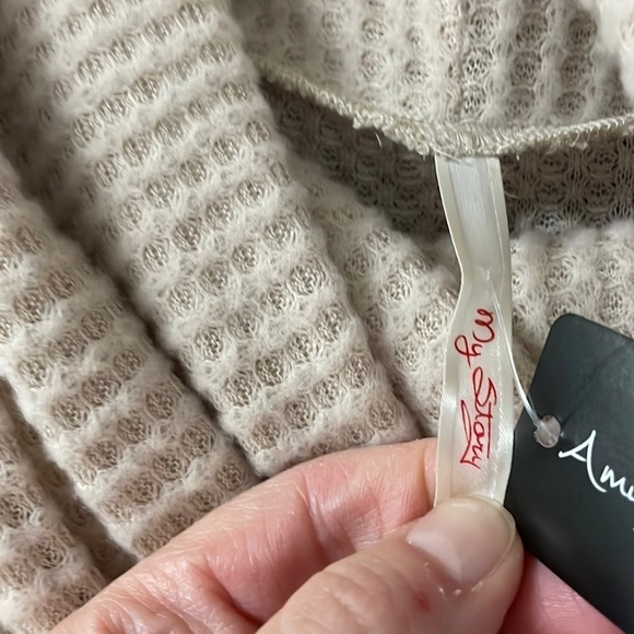 My Story size Large cowl collar waffle knit top - Picture 4 of 7